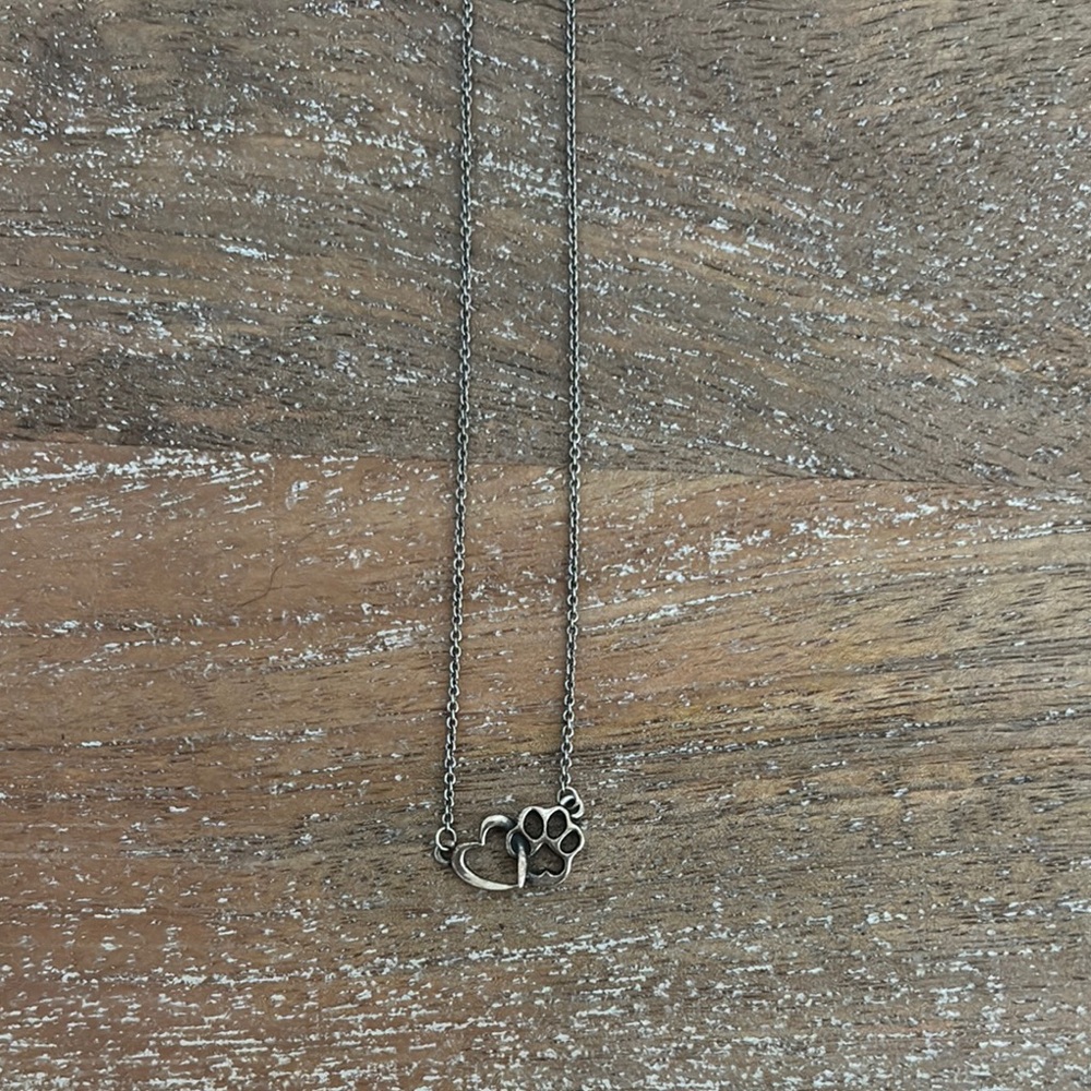 James Avery Silver Paw Print Necklace